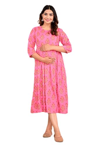 Image of Shantika Women's Maternity Dress Feeding Kurti with Zippers