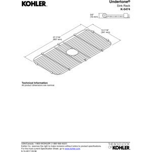 Rejilla para fregadero Kohler acero inoxidable miniatura 2