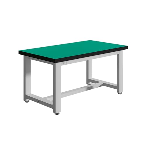 Banco da lavoro resistente, telaio in acciaio laminato a freddo, capacità di carico 500 kg, tavolo da lavoro in piedi con piano di lavoro antistatico, per garage, officina, magazzino, laboratorio
