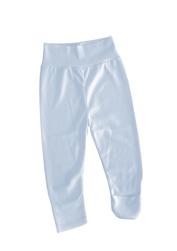 Pimbi&Bimpi | Premium Peruvian PIMA Cotton | Footed Baby Pants | Unisex: Baby boy and Baby Girl Pants (US, Age, Newborn, Light Blue)