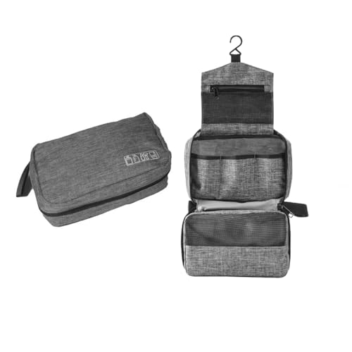 Travel toilet bag is used to store toiletries, with a large capacity storage hanging toilet bag (Gray)