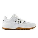 New Balance Men's Fresh Foam 3000 V7 Turf-Trainer Baseball Shoe, White/Black, 9