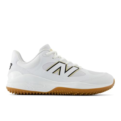 New Balance Men's Fresh Foam 3000 V7 Turf-Trainer Baseball Shoe, White/Black, 9