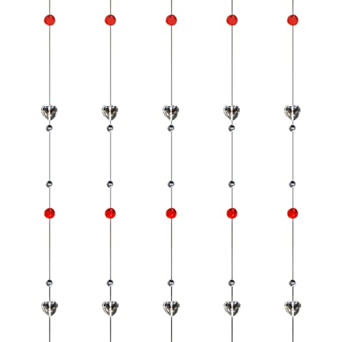 jweemax 1.5 Meter Long String Door Curtain, Doorway Bead String Curtain, Doorway Tassel Partition, Home Decoration, Red