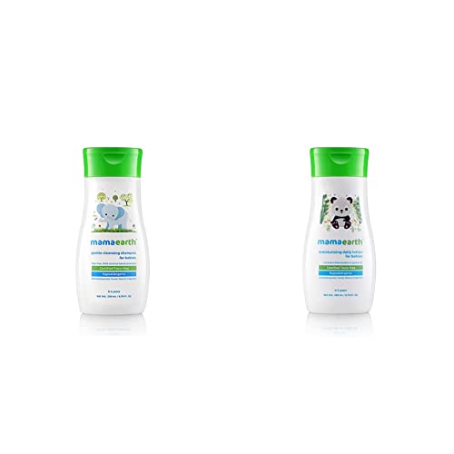 Image of Mamaearth Gentle Cleansing Shampoo for babies (200 ml, 0-5 Yrs)and Daily Moisturizing Lotion, 200ml