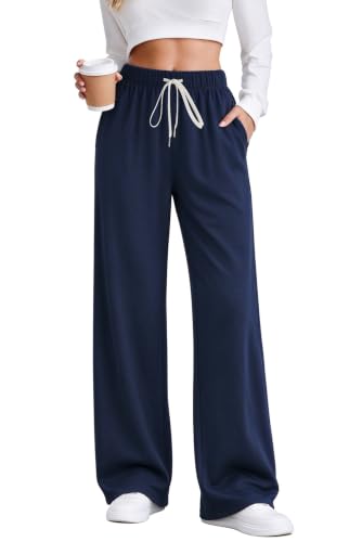 Navy Blue Pants for Women Stretchy Yoga Petite Straight Leg Sweat Pants XS - image 1