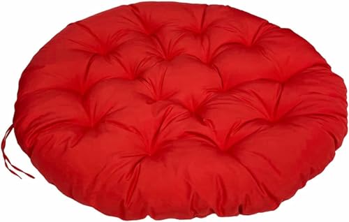 BTOIASYHF Cojín Redondo Grande para Silla Interior y Exterior, cojín de Asiento extragrueso para sillas giratorias, Color Rojo, 130 x 130 cm