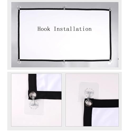 Pantalla de proyector plegable portátil antirrugas de 60 pulgadas 4:3 blanca de poliéster suave miniatura 5