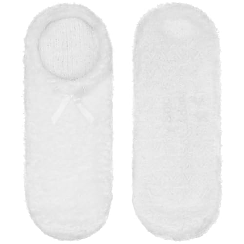 Image of BambooMN Women's Soft Fuzzy Cozy Footies Travel Home Non-Slip