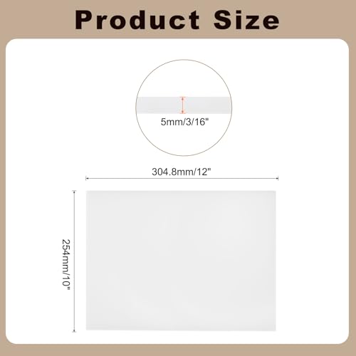 Image of MECCANIXITY UHMW Sheets, Hard Ultra High Molecular Weight Polyethylene Sheets Plastic Sheet, 10 inch x 12 inch x 5 inch, White