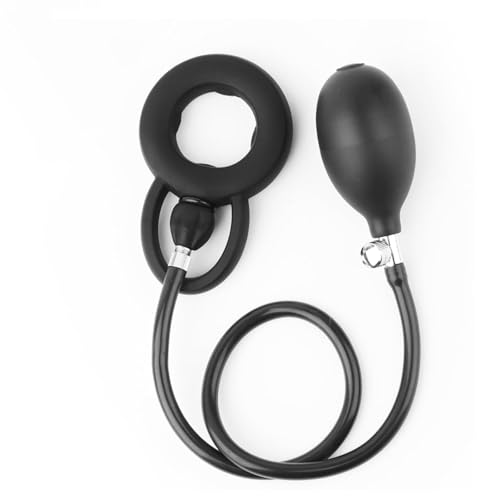 GeRRiT Silikon Aufblasbarer Penisring mit Pumpe Cockringe Einstellbare Hodenring Penis Training Bondage Keuschheit Ring Ballstretcher Verzögerung Ejakulation Sexspielzeug für Männer