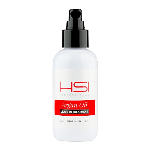 HSI PROFESSIONAL Argan Oil Leave-in Conditioner | Smooth & Strengthen Frizzy, Damaged Hair | Heat & Color Protecting Elixir | Packaging may vary | 4 Ounce