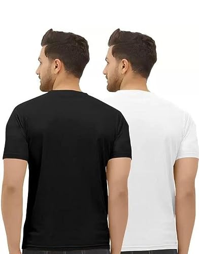 Image of Men's Round Neck Polyester Half Sleeve Regular fit, Stylish Branded Solid Plain Comfortable, Lightweight T-Shirt for Men