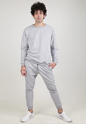 Calça Moletom Normal Swag Jogger Masculina Top Básic (Cinza-Claro, G)