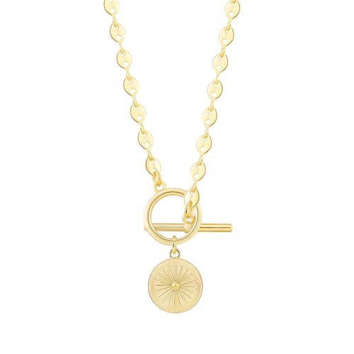 Layered Necklaces Set for Women, Dainty 14K Gold/Sterling Silver Plated Pendant Necklace Gold Chunky/Long Chain Stack Necklace Jewelry Gift for Women Trendy4