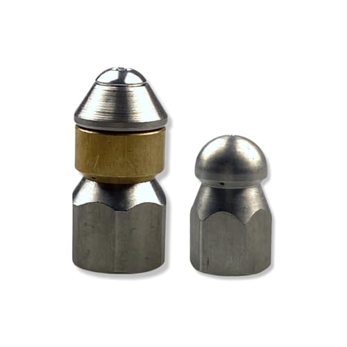Juego de 2 boquillas para limpieza de tuberías Kärcher WAP Alto, punta giratoria y boquilla rígida (1/4', juego – rígidas, giratorias)