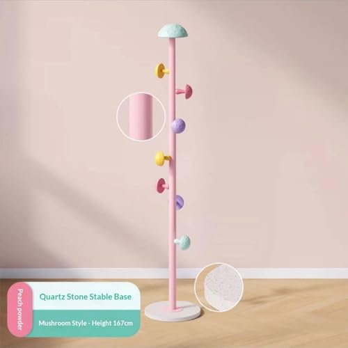 Image of HomeCloud Heavy-Duty Steel Coat Hanging Stand for Home & Boutiques-Freestanding Clothes Hanger Rack for Coats, Jackets, Hats, Bags & Daily Garments (Pink)
