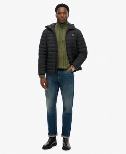 SUPERDRY Hooded Fuji Lite Jacket Abrigo, Black, XXL Unisex Adulto