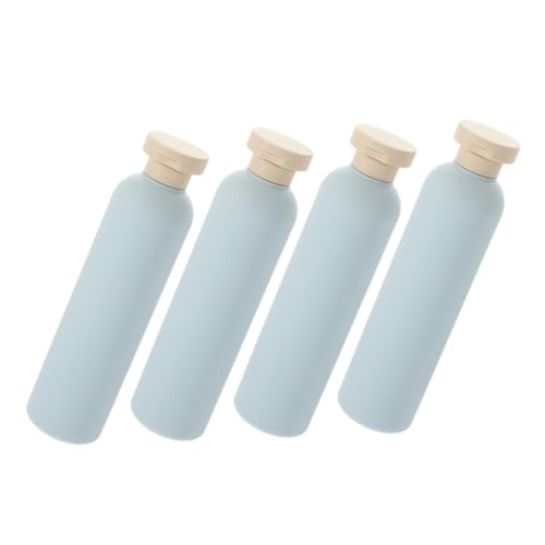 Healvian 4 Piezas Botellas Dosificadoras Rellenable para Champú y Loción con Tapa Abatible de Unidades para Viaje y Almacenamiento de Líquidos de Baño