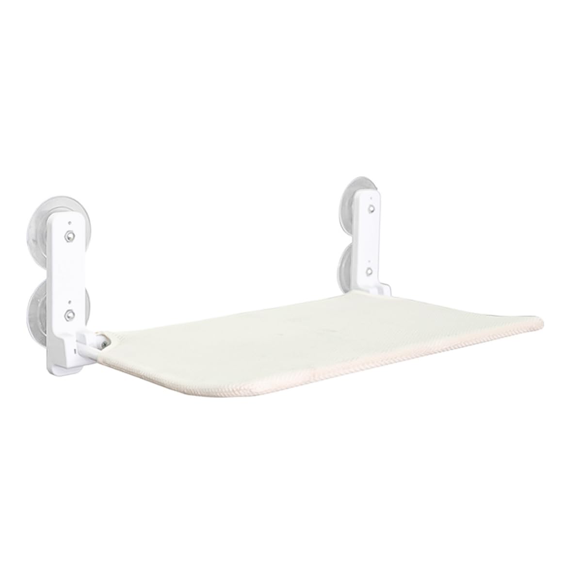 Hamaca para gatos plegable inalámbrica para ventana con 4 ventosas, marco resistente para ventanas de vidrio y paredes interiores, color blanco, 52 x 30 cm, soporta hasta 20 kg