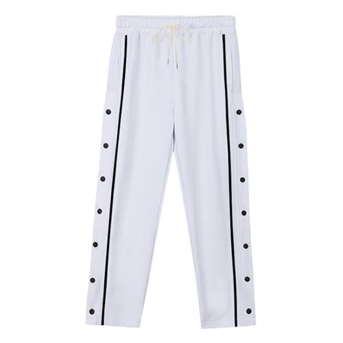 Baggy Sweatpants Men Side Button Open Bottom Elastic Waist Drawstring Sweat Pants Comfy Workout Athletic Jogger Pant3