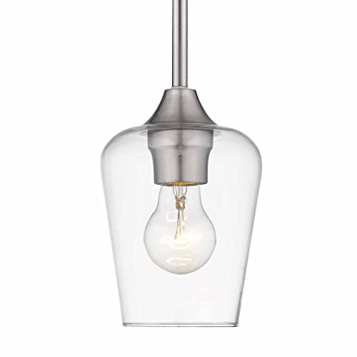 Z-Lite 1 Light Mini Pendant 473MP-BN, Clear,5.5" Round by Z-Lite - Used condition - Image 3