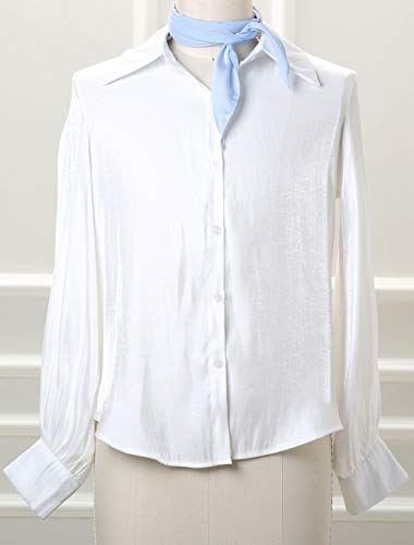 Allegra K Solid Color Rhombus Neck Scarf Scarves Skinny Long Neckerchief for Women2