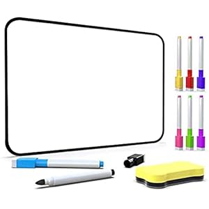Dry Erase Whiteboard, DumanAsen Double Sided Magnetic White Board with Dry Erase Pens and Eraser, Lapboard for Children…