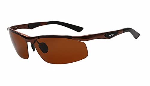 UBERSWEET® BrownTatical Aluminum Magnesium Cycling Glasses Driving Sunglasses Men's Polarized Fishing Eyewear Sports Hikin...