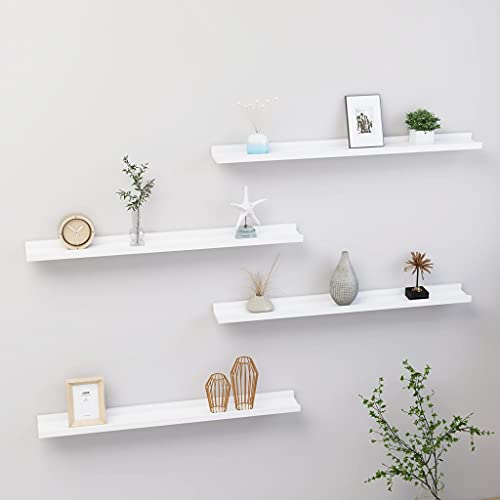 Genérico Estantes de Pared 4 Unidades Blanco 80x9x3 cm,Estantes y estanterías-326662