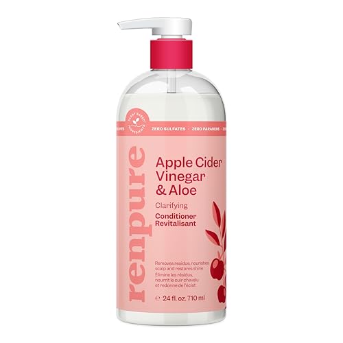 RENPURE Apple Cider Vinegar & Aloe Conditioner, Plant-Based – Clarifies, Removes Residue and...
