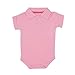 Baby Boys Pure Color Cotton Short Sleeve Polo Bodysuit 3-24 Months (6 Months, Pink)