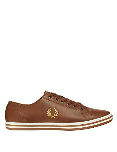 Fred Perry Kingston Leather Mens Tan/Gold Sneakers-UK 8 / EU 42