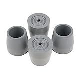 Juego de 4 protectores de goma para bastón, color gris