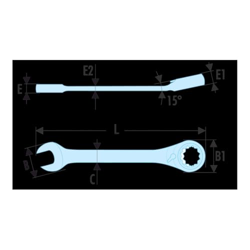 Clé mixte à cliquet 21mm SLS pour serrage efficace - 3