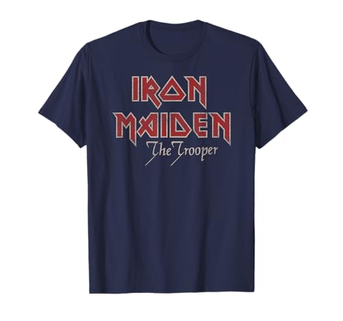 Image of Iron Maiden Distressed Logo Stacked T-Shirt
