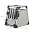 TRIXIE Hunde-Transportbox Aluminium in graphit – L: 92 × 64 × 78 cm, stabile und geräuscharme Hundebox mit abgeschrägten Seiten, Sicherheitsverschluss & rutschfester Liegematte – 39340
