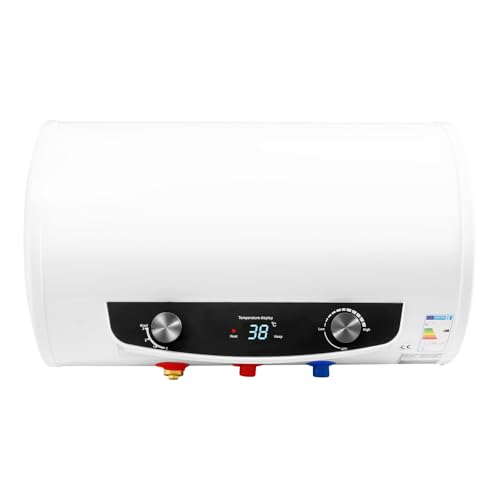 Konfiur Caldera eléctrica de 50 litros, 2 kW, 220 V, montaje en pared, calentador de agua horizontal, dispositivo de ducha, IPx4, rango de temperatura de calentamiento 30-75 ℃