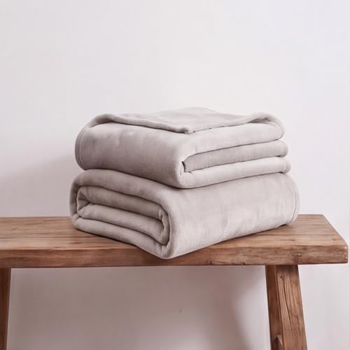 Plaid canapé doux en flanelle gris clair couverture chaude lit 80x280 - 2