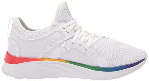 PUMA Puma SOFTRIDE Sophia Running Shoe, White-Silver-High Risk Red, 6.5 US Unisex Big Kid