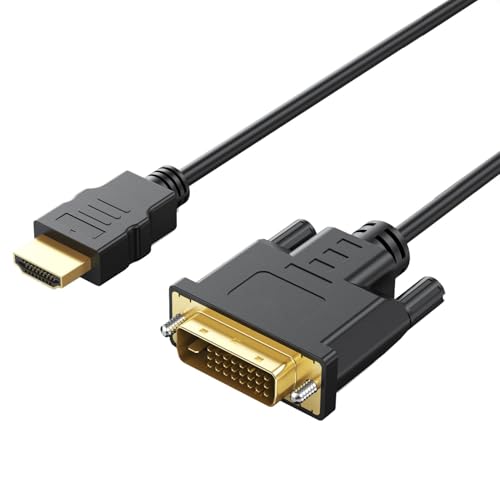 CZBRTH Cable HDMI a DVI de 2,7 m, chapado en oro de alta velocidad, trenza bidireccional 1080p, adaptador DVI a HDMI para TV/Monitor/PS3/4/5/tarjeta de vídeo/tarjeta gráfica