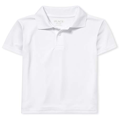 The Children's Place Boys' Uniform Performance Polo, White, XXL (16) - image 1
