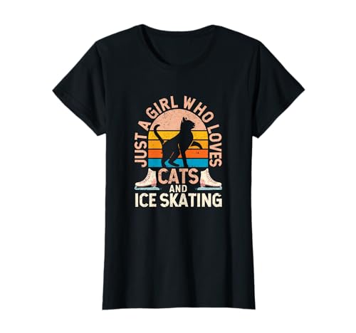 Figure Skater Cat Just A Girl Who Loves Cats And Ice Skating T-Shirt