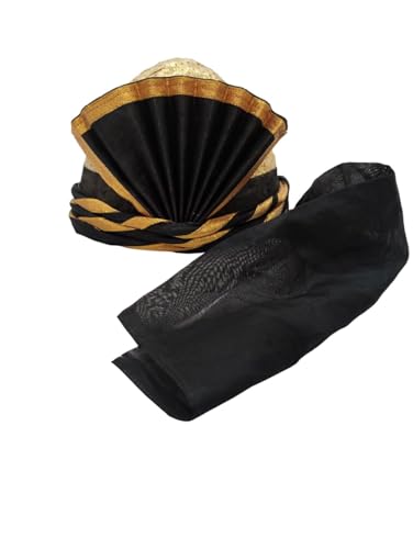Image of BookMyCostume Traditional Indian Turban, Safa & Pagdi Collection - Ethnic Royal Headwear, Cultural Event & Fancy Dress Costumes | Ideal for Barati, Folk Dance & Themed Functions for Boys, Men & Adults