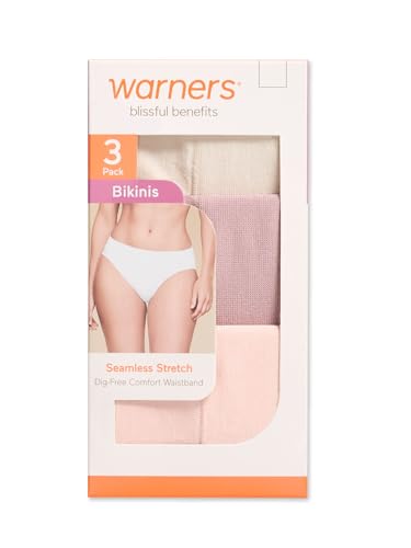 Image of Warner's Women's Blissful Benefits No Pinching No Problems Dig-free Seamless Stretch 3-pack Bikini Wrw251bk10