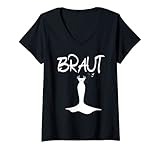 Das Braut Design mit traumhaftem Brautkleid ist das perfekte Team T-Shirt für den Junggesellinnenabschied, Polterabend und die Hochzeitsfeier. Für die zukünftige Braut und Leaderin des Abends.