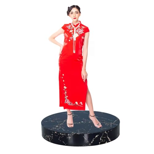 Socle cylindrique rond noir et présentoir décoratif pour événements