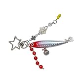 GKYQVE Dynamic Fish Llavero de construcción de materiales mixtos portátil para entusiastas de los viajes, elegante llavero para mochila, rosso, Talla única