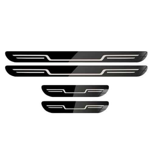 Protector de Umbral de Puerta for Citroën Berlingo 1996-2022 2023 2024 2025 M49 M59, Pegatinas Brillantes Anti-Arañazos, Escudo de Entrada para Puertas Delanteras y Traseras - Pack de 4 Negro