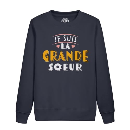 Sweatshirt enfant Je suis la Grande Soeur en coton rose